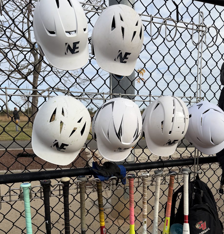 Helmets on the fence